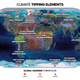 The location of different climate tipping points around the world.
